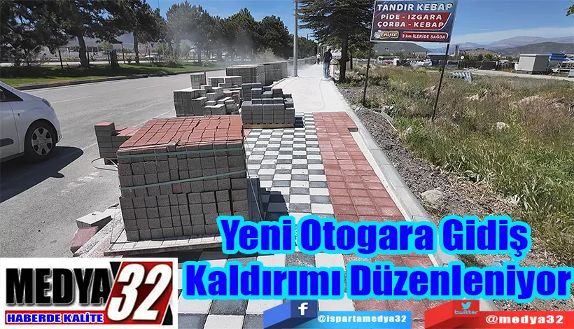 Yeni Otogara Gidiş  Kaldırımı Düzenleniyor 