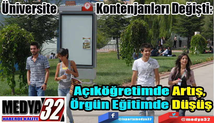 Üniversite Kontenjanları Değişti:  Açıköğretimde Artış,  Örgün Eğitimde Düşüş