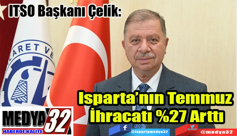 ITSO Başkanı Çelik:  Isparta’nın Temmuz  İhracatı %27 Arttı