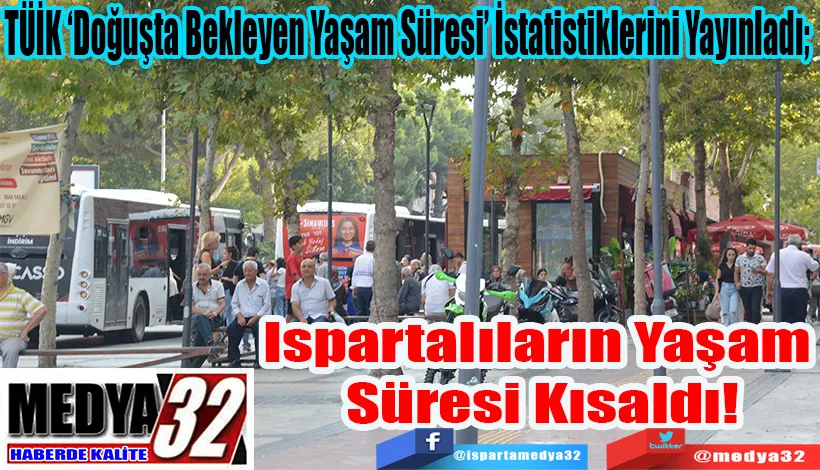 TÜİK ‘Doğuşta Bekleyen Yaşam Süresi’ İstatistiklerini Yayınladı;  Ispartalıların Yaşam  Süresi Kısaldı! 