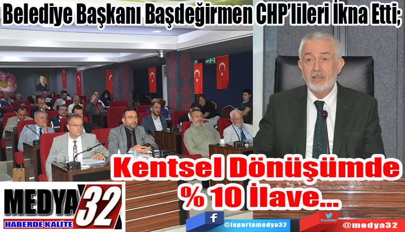 Belediye Başkanı Başdeğirmen CHP’lileri İkna Etti;  Kentsel Dönüşümde % 10 İlave…