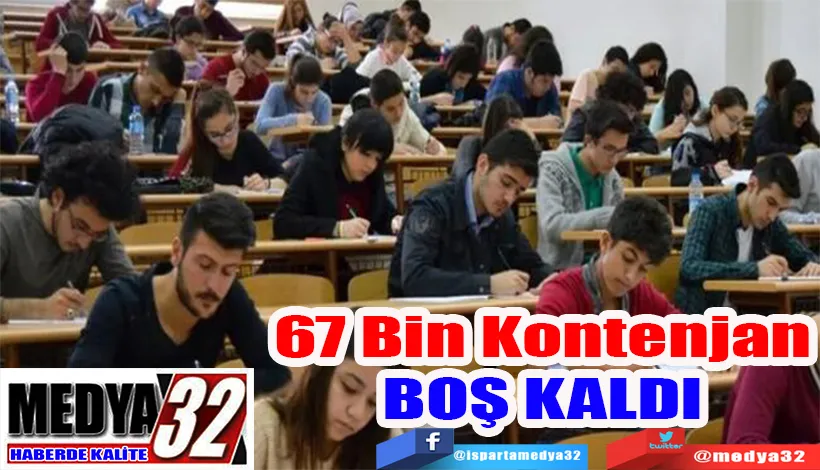 67 Bin Kontenjan Boş Kaldı