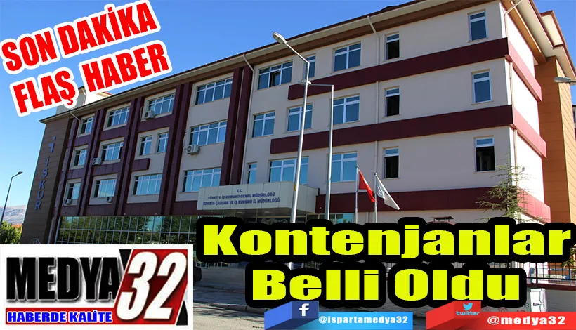 SON DAKİKA FLAŞ HABER  Kontenjanlar Belli Oldu 