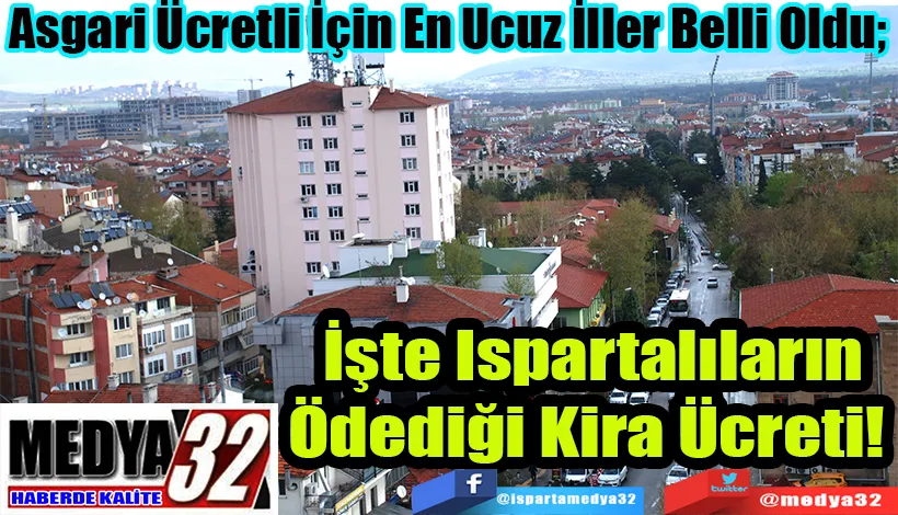 Asgari Ücretli İçin En Ucuz İller Belli Oldu;  İşte Isparta’nın Kira Ücreti! 