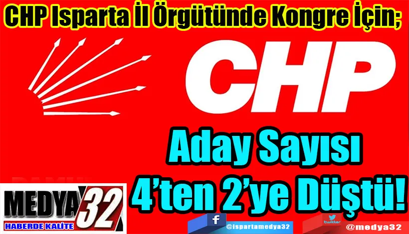 CHP Isparta İl Örgütünde Kongre İçin;  Aday Sayısı  4’ten 2’ye Düştü! 