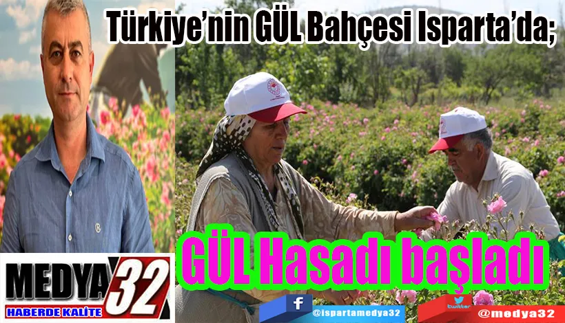 Türkiye’nin GÜL Bahçesi Isparta’da;  GÜL Hasadı başladı  
