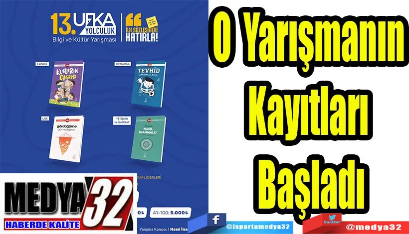 Ufka Yolculuk Bilgi Ve Kültür Yarışmasının;  Kayıtları Başladı