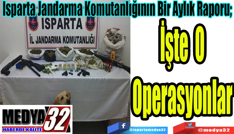 Isparta Jandarma Komutanlığının Bir Aylık Raporu;  İşte O İcraatlar…