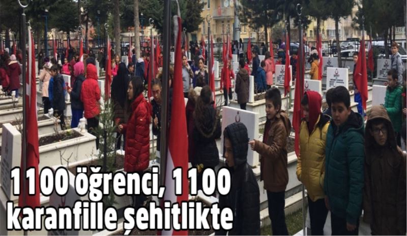 1100 öğrenci, 1100 karanfille şehitlikte 