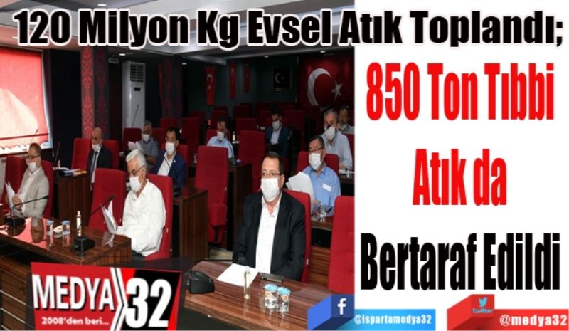 120 Milyon Kg Evsel Atık Toplandı; 
850 Ton Tıbbi 
Atık Da 
Bertaraf Edildi 
