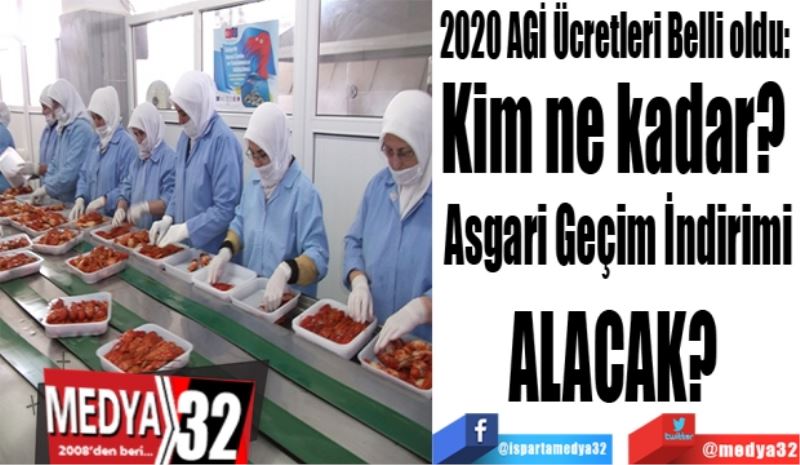 
2020 AGİ Ücretleri Belli oldu: 
Kim ne kadar? 
Asgari Geçim İndirimi
ALACAK? 
