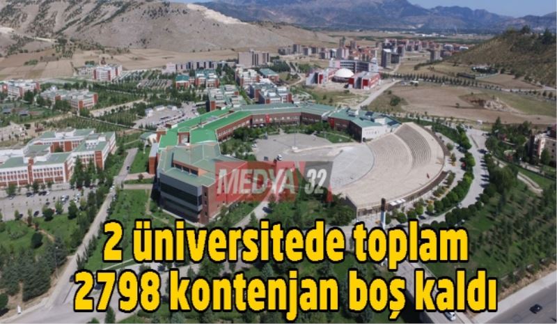 2 üniversitede toplam 2798 kontenjan boş kaldı 