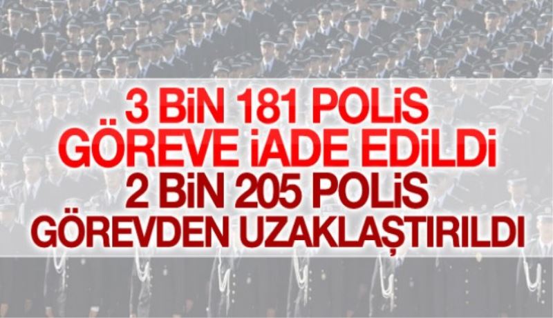 3 bin 181 polis göreve iade edildi