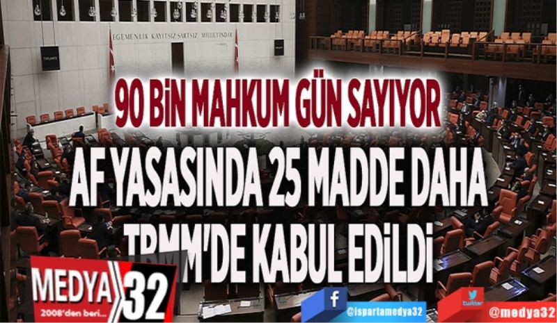 Af Yasasında 25 Madde
Daha TBMM