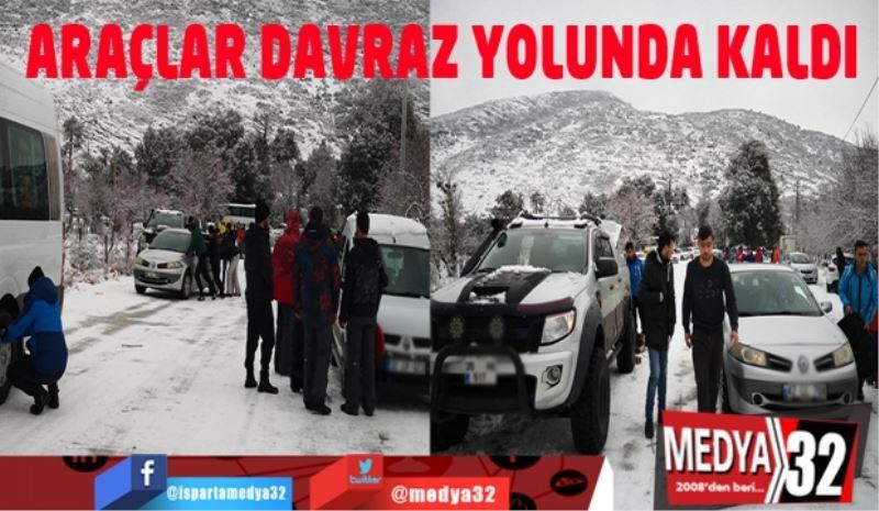 Araçlar Davraz yolunda kaldı