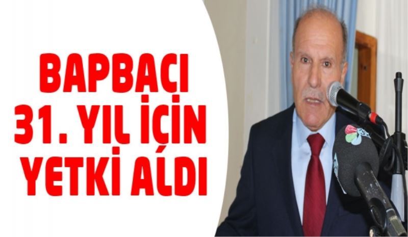Bapbacı, 31. yıl için yetki aldı