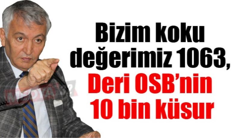 Bizim koku değerimiz 1063, Deri OSB’nin 10 bin küsur