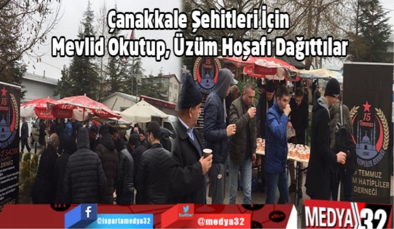 Çanakkale Şehitleri İçin Mevlid Okutup, Üzüm Hoşafı Dağıttılar