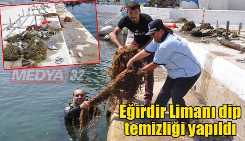 Eğirdir Limanı dip temizliği yapıldı 