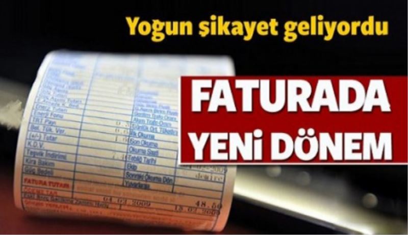 Elektrik faturalarında yeni dönem