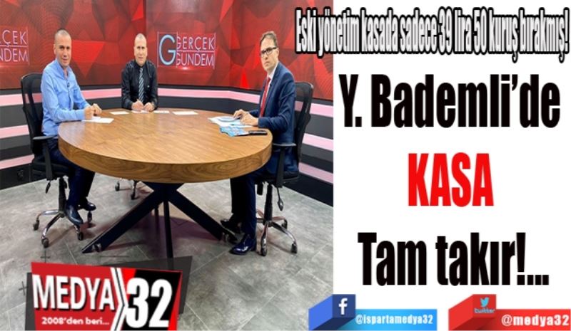 Eski yönetim kasada sadece 39 lira 50 kuruş bırakmış!
Y. Bademli’de 
KASA 
Tam takır!...
