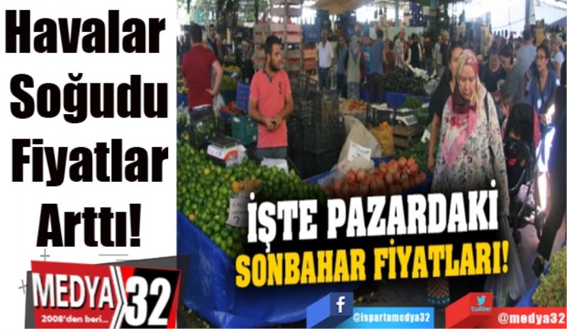 Havalar Soğudu, fiyatlar arttı: 
İşte pazardaki 
Sonbahar fiyatları! 
