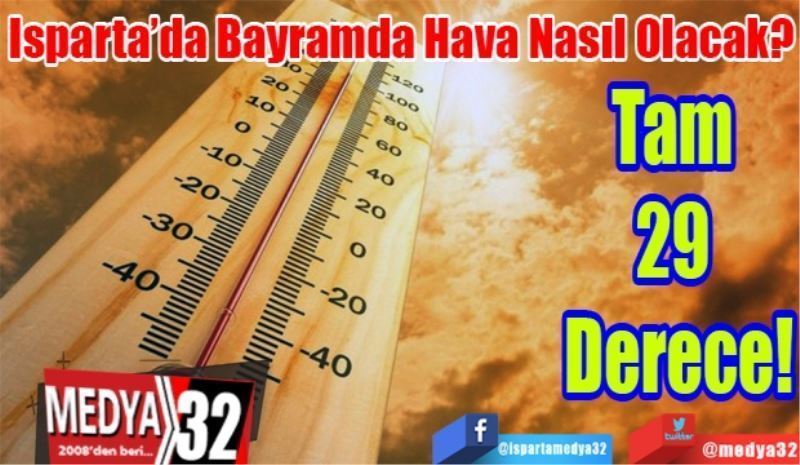 Isparta’da Bayramda Hava Nasıl Olacak? 
Tam 29 Derece!
