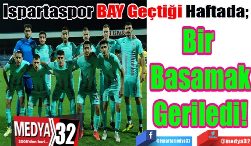 Ispartaspor BAY Geçtiği Haftada; 
Bir 
Basamak
Geriledi! 
