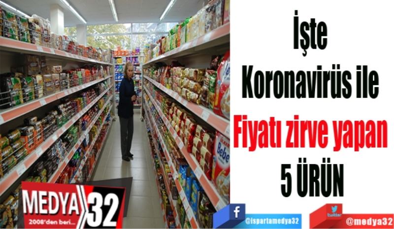 İşte 
Koronavirüs ile 
Fiyatı zirve yapan 
5 ÜRÜN
