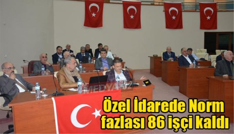 Özel idarede Norm fazlası 86 işçi kaldı