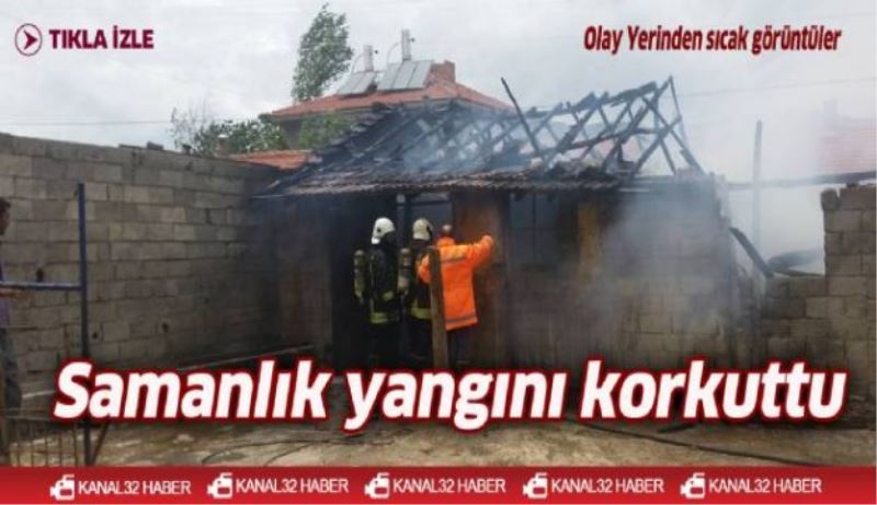 Samanlık yangını korkuttu 