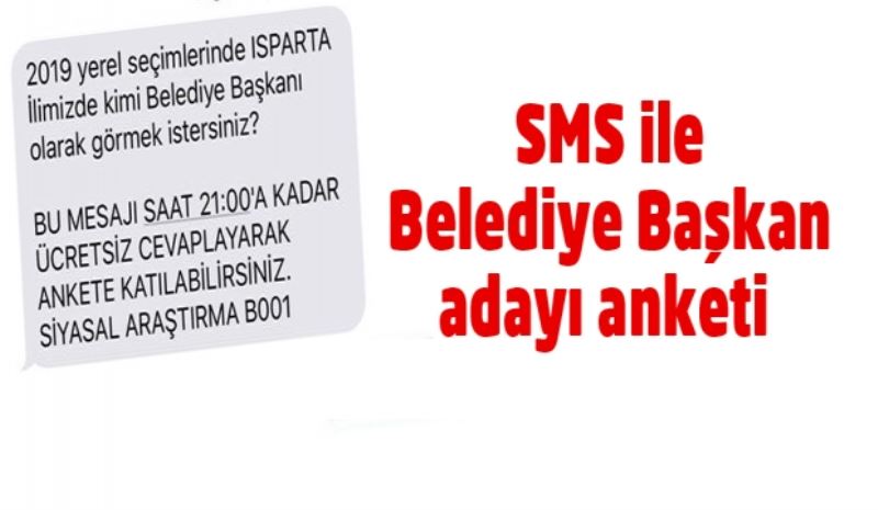 SMS ile belediye başkan adayı anketi