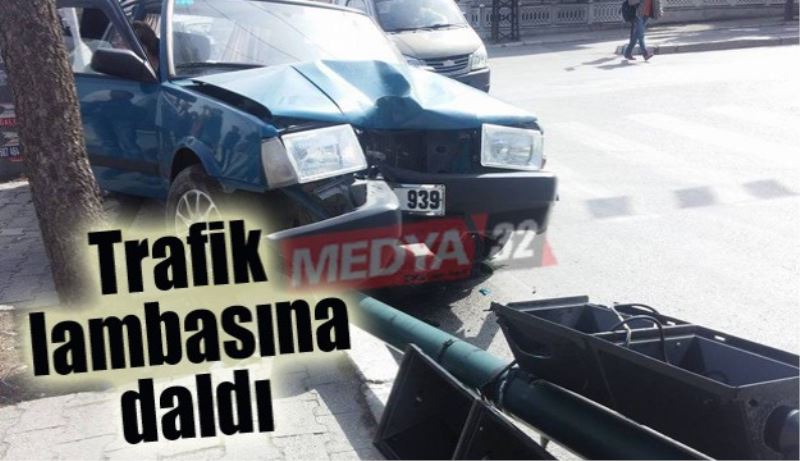 Trafik lambasına daldı