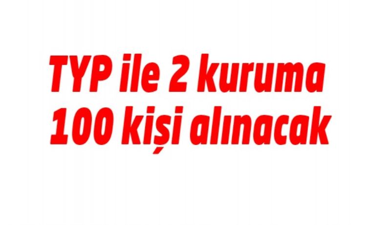 TYP ile 2 kuruma 100 kişi alınacak