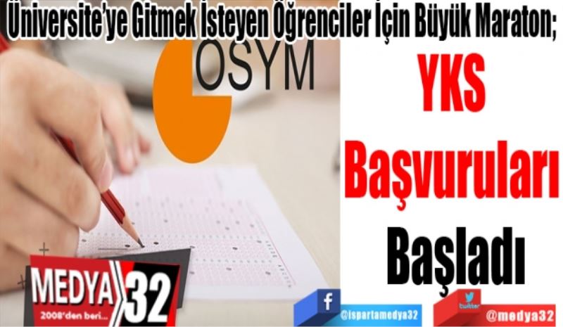 Üniversite’ye Gitmek İsteyen Öğrenciler İçin Büyük Maraton; 
YKS 
Başvuruları 
Başladı
